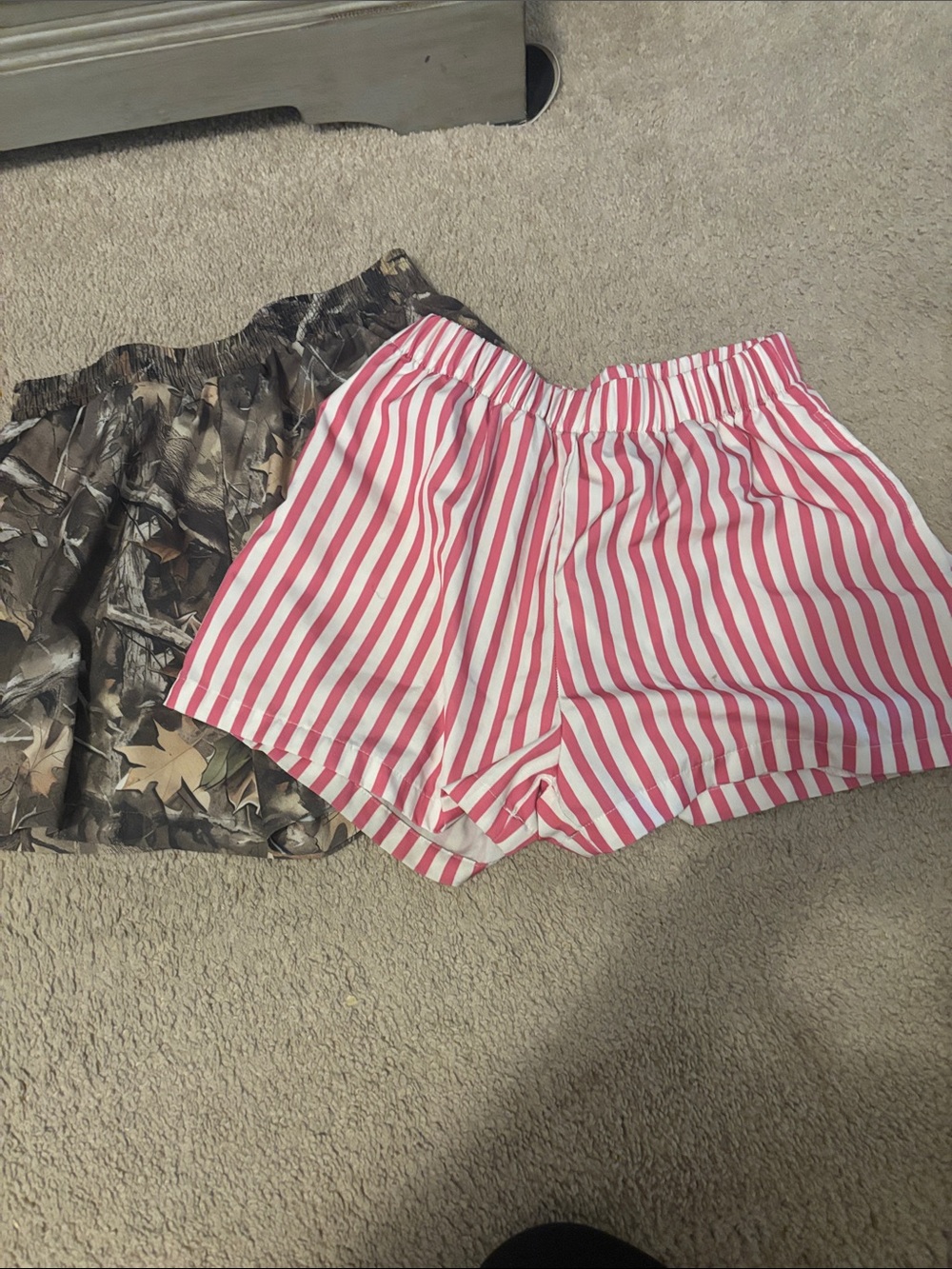 (BUNDLE) Pink and White Striped Elastic Waist Shorts